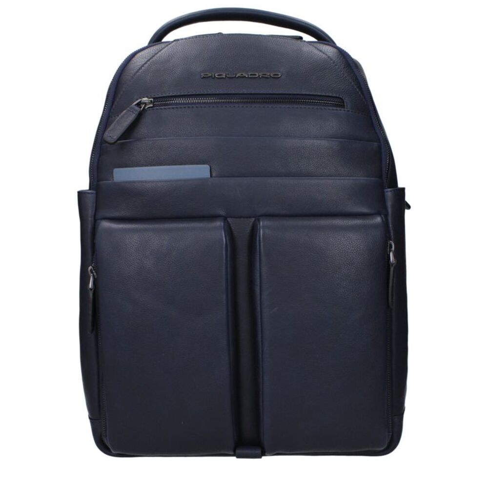 Piquadro Blue Leather Men's Backpack